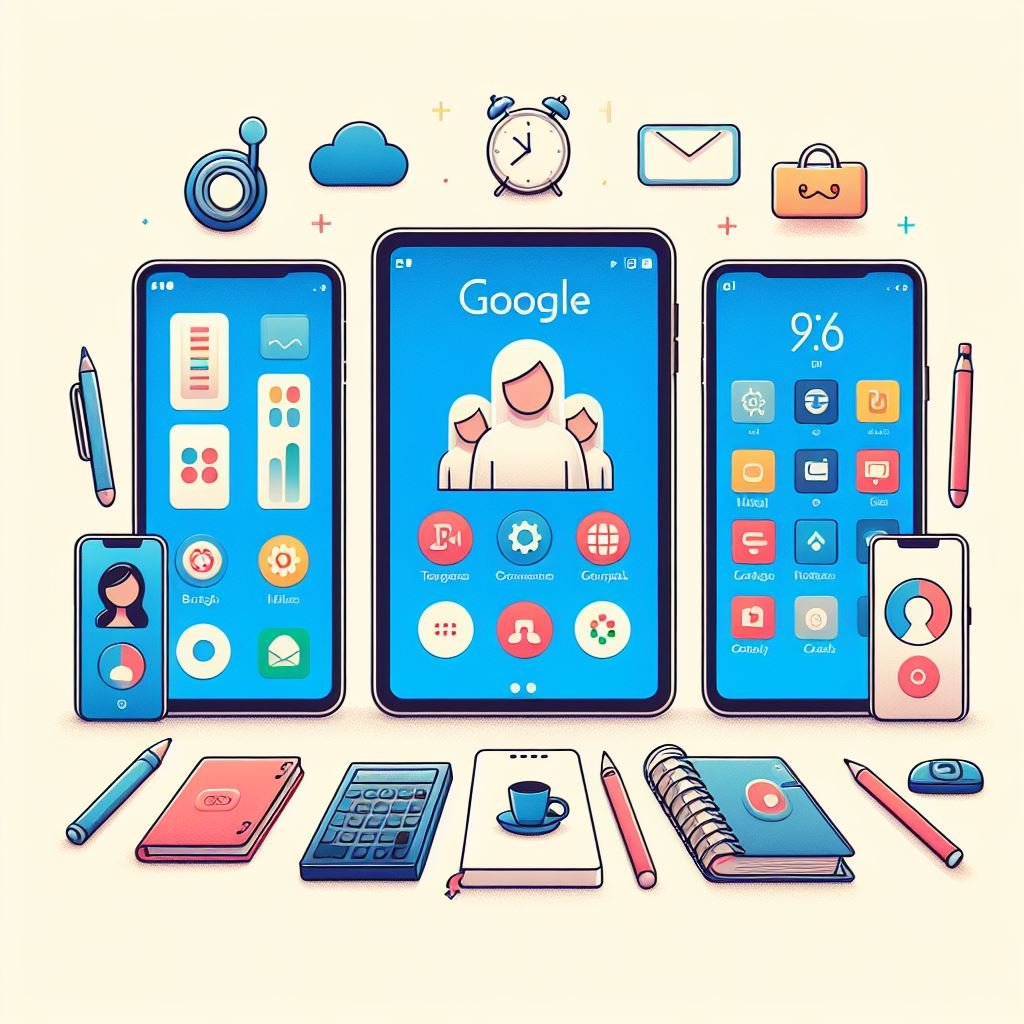 An illustration showcasing the integration of the best virtual conference platforms into daily work life, with a central smartphone displaying key productivity apps.